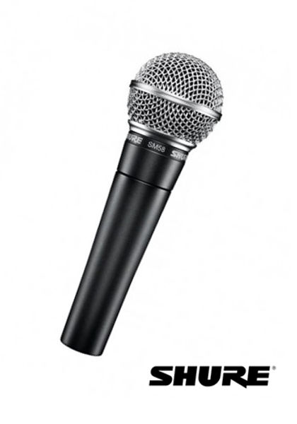 Micrófono dinámico Shure SM58 LC, con pinza y funda | Promusicaonline