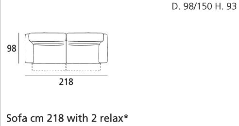 William Sofa 218 cm mit 2 Relax