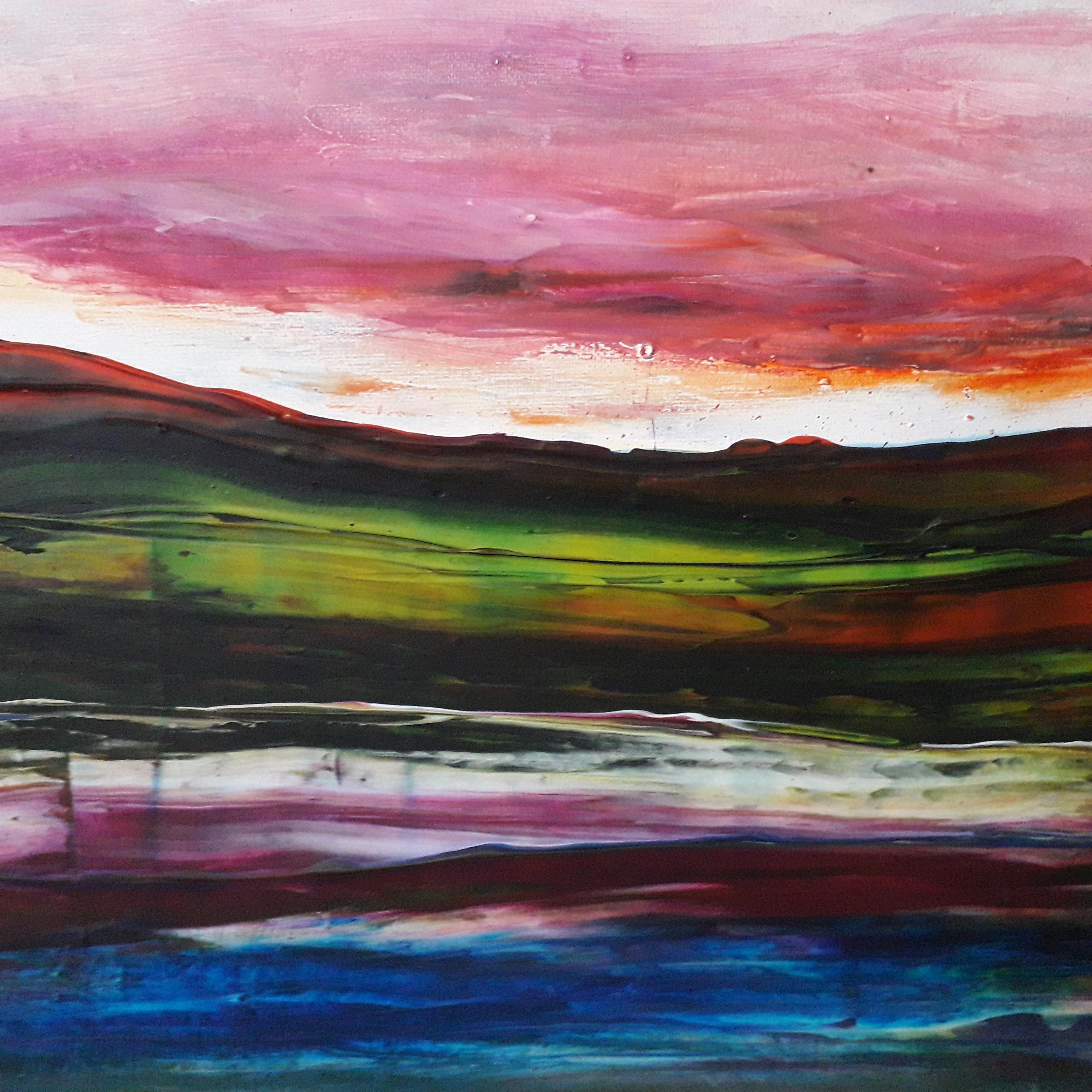 Abstract painting No2 Surrey landscape inspired, acrylic on canvas 30x40cm