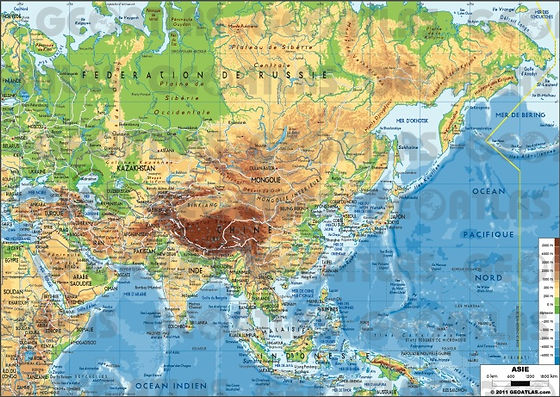 carte du fleuve Asie