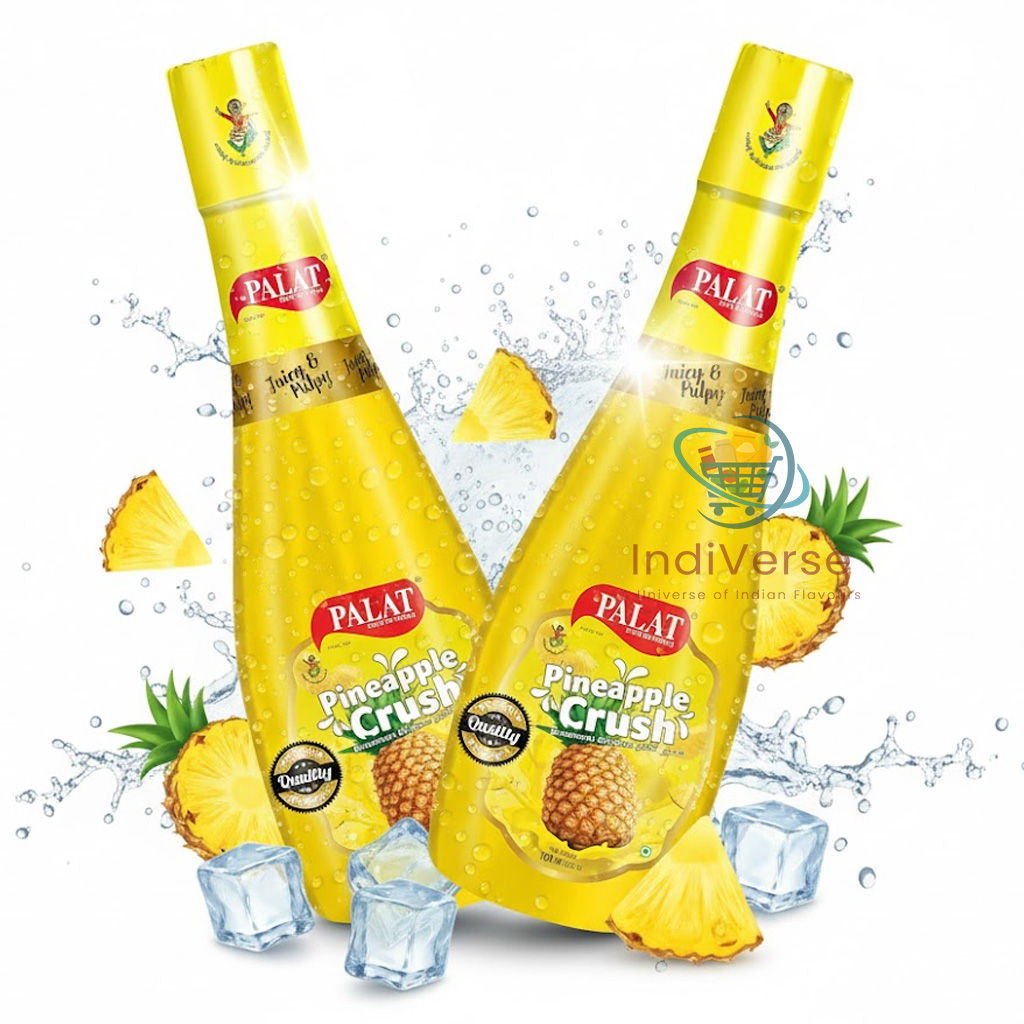 Palat Pineapple Crush 700g bottle front view – Kerala pineapple syrup concentrate from Vazhakulam