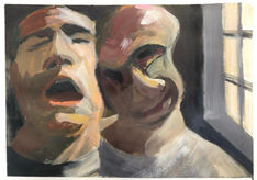 double portrait, acrylic on A2 paper