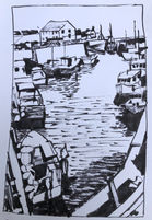 Ink on Paper, A4 landscape drawing Pittenweem, Scotland