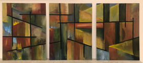Triptych, Acrylic on Canvas Board, abstract