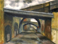 acrylic painting landscape London architecture Southwark