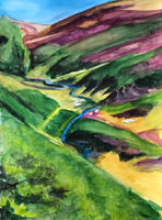 watercolour landscape Logan burn