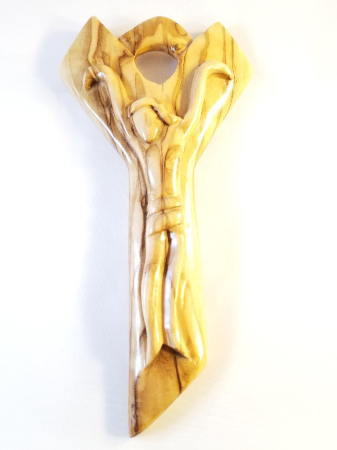 Artistically Carved Olive Wood Crucifix