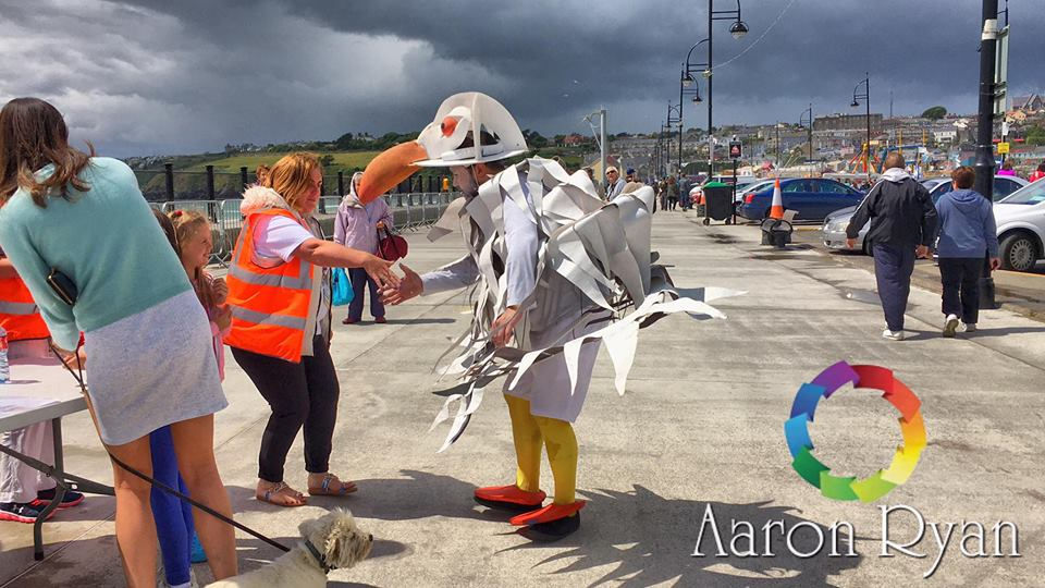 Steven Seagull looking to steal chips _ The Promenade Festival in Tramore!