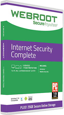 Webroot Internet Security Complete - 5 dispositivos / 1 año