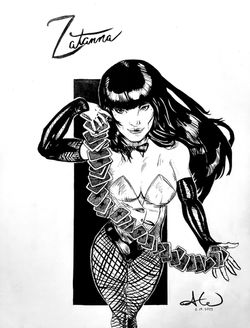 Zatanna Ink Drawing