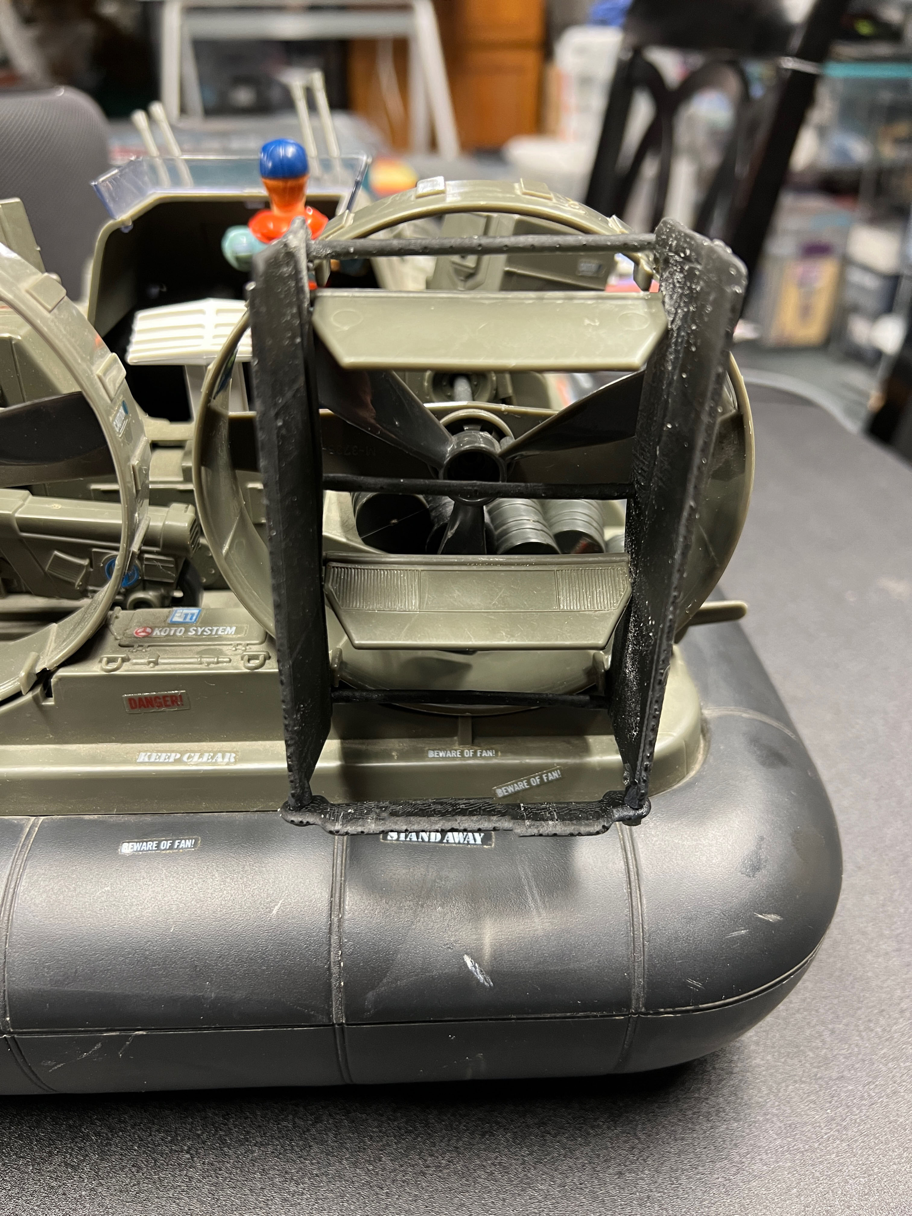 G.I. Joe ARAH WHALE Hovercraft Rear Fins_Blades - Resin 3D Printed