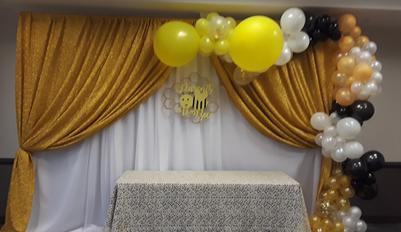 Double panel backdrop with balloon design