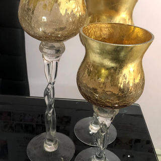 Gold 3 pieces vase set 8 sets available