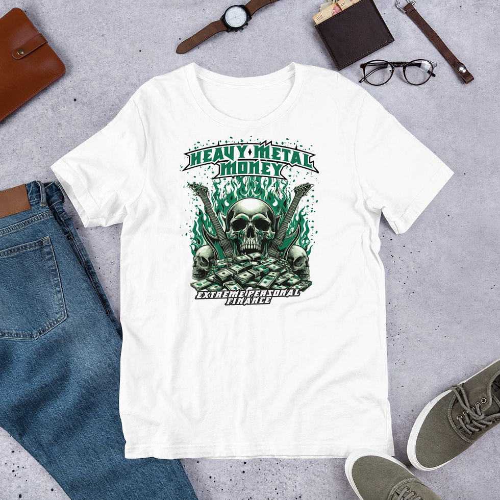 Thumbnail: Heavy Metal Money | Extreme Personal Finance Metal Up Your Assets 2sided T-shirt