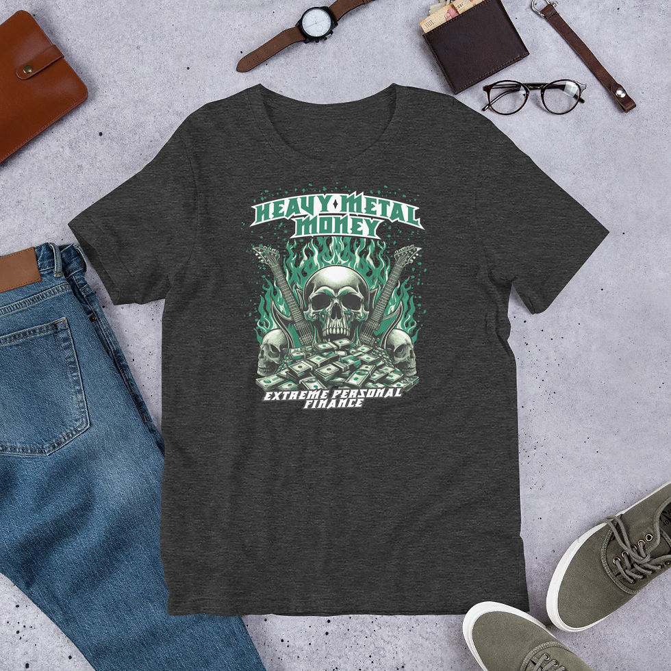 Thumbnail: Heavy Metal Money | Extreme Personal Finance Metal Up Your Assets 2sided T-shirt