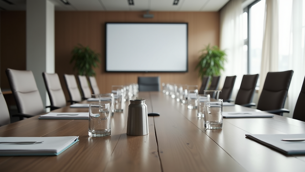 Eye-level view of a modern conference room setup