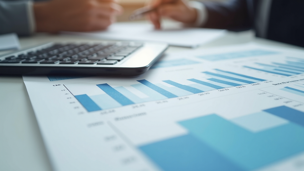 Close-up view of a stock market analysis document