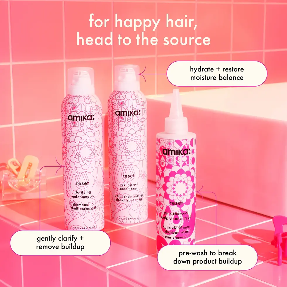 Thumbnail: Amika reset pink charcoal scalp cleansing oil