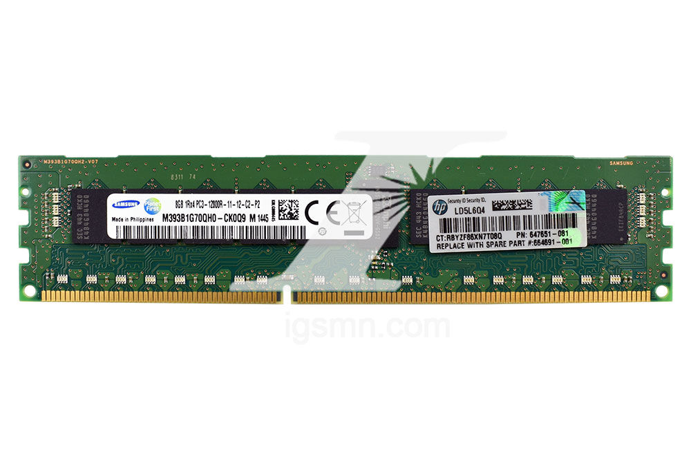 HPE 647651-081 8GB PC3-12800R DDR3-1600 CL11 ECC SDRAM Server Memory