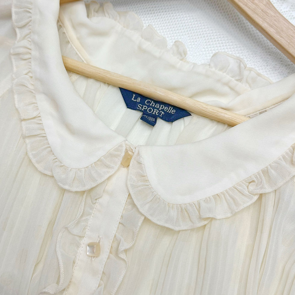 Thumbnail: La Chapelle Sport - Ruffle Collar Sheer Blouse