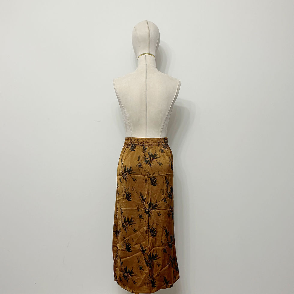 Thumbnail: Chinese Bamboo Print Side Slit Skirt