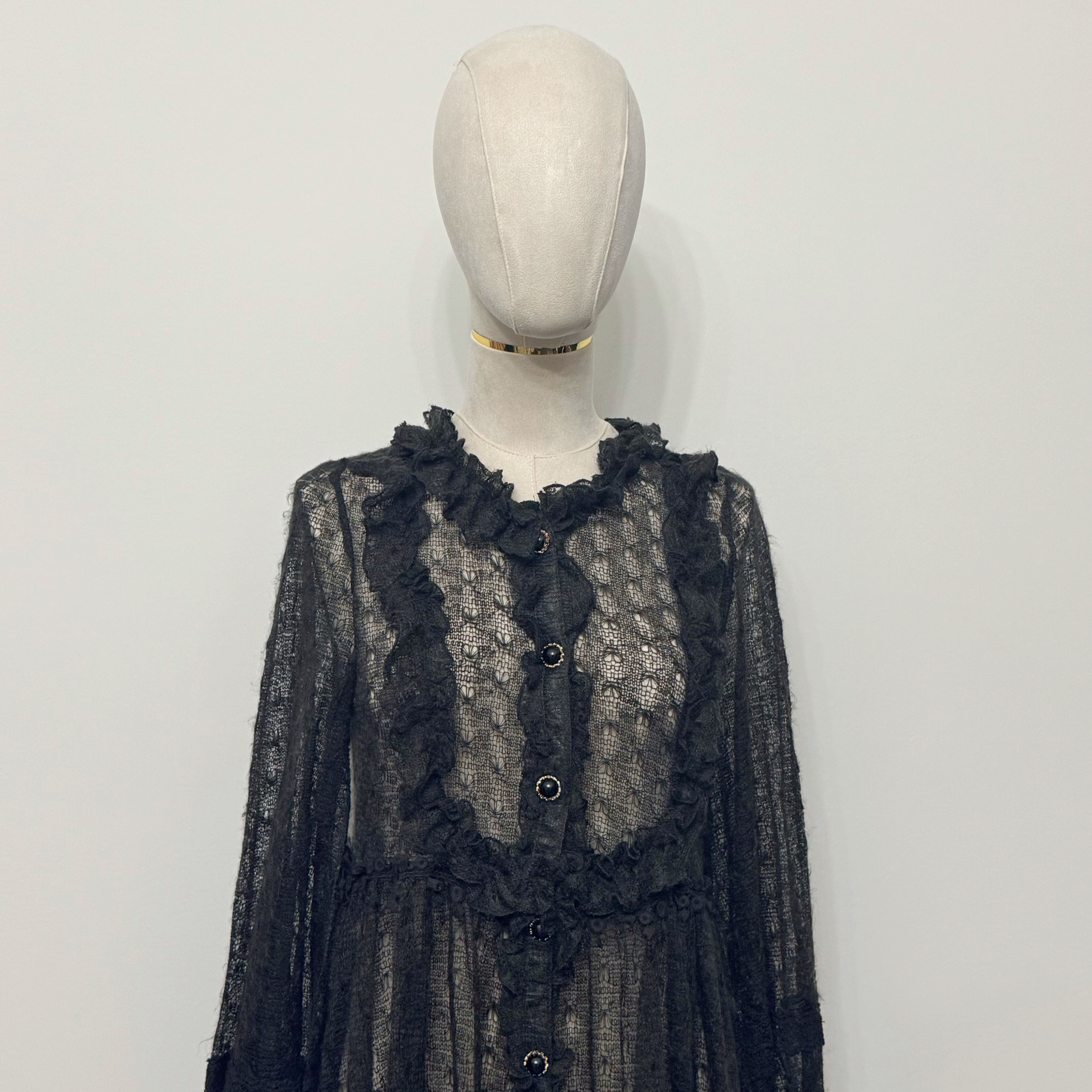 Aurora and Ariel - Ruffle Long Cardigan Dress