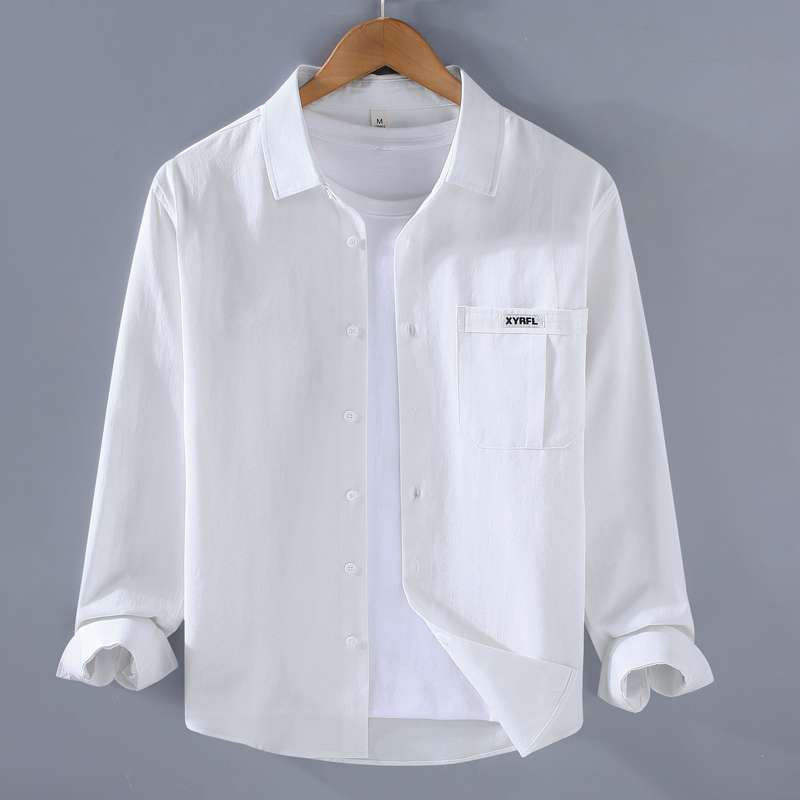 Miniatura: Men's Clothing Trend Simple Casual Pocket All Match Button Up Shirt Spring Autum