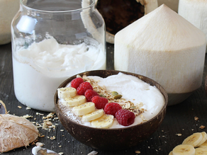 Yogur de coco casero usando solo 2 ingredientes, (sin lácteos y vegano)