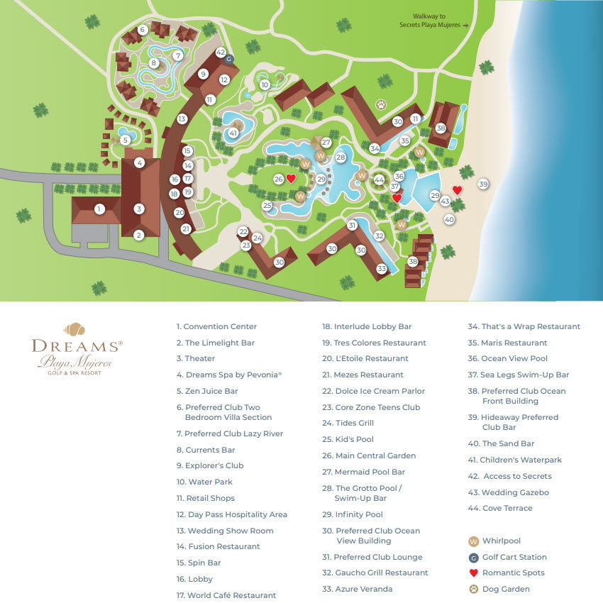 Dreams Playa Mujeres Wedding Resort Map