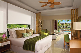 Preferred Club Junior Suite Swim Up room at the all-inclusive Dreams Onyx wedding resort in the Dominican Republic.
