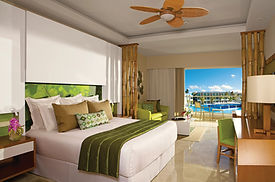 Preferred Club Junior Suite Pool View room at the all-inclusive Dreams Onyx wedding resort in the Dominican Republic.