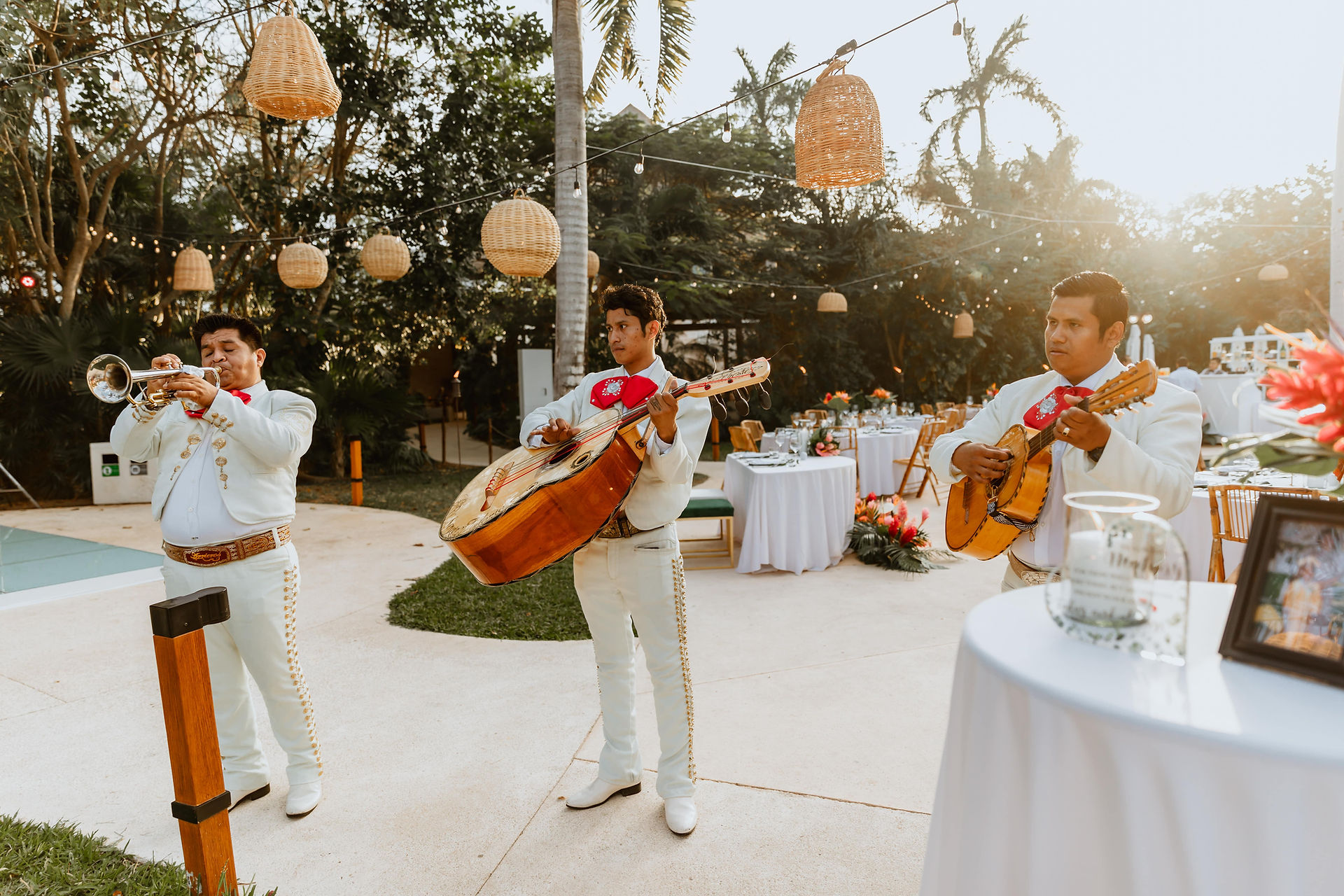 Mariachi band at all inclusive wedding at Secrets Akumal in Mexico planned by travel agent for destination weddings, EverAfter Travel.