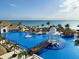 Dreams Sapphire Mexico Wedding Pool Aerial