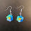 Thumbnail: Earrings - New - Homemade - Perler Bead Blue Flower Design 02
