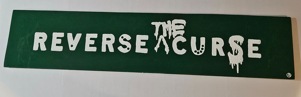 Thumbnail: Hand Painted Sign "Reverse the Curse" 2004 Boston Red Sox Storrow Drive