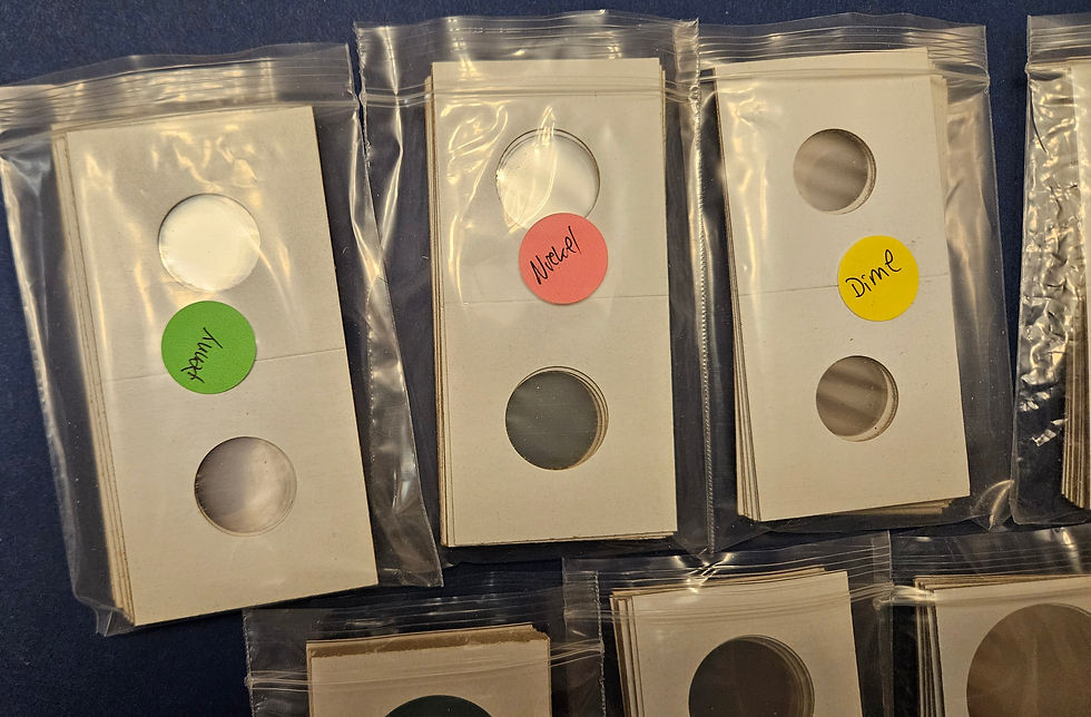 Thumbnail: Lot of 10 2x2 Staple Type Cardboard Coin Flips - Select Your Size