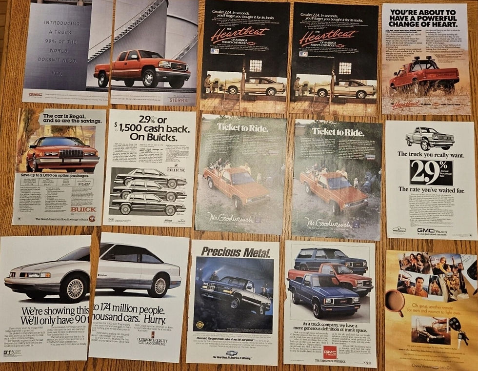 Thumbnail: 50+ Car And Truck Print Ads 1970s-Now GM GMC Chevy Buick Cadillac Chevrolet