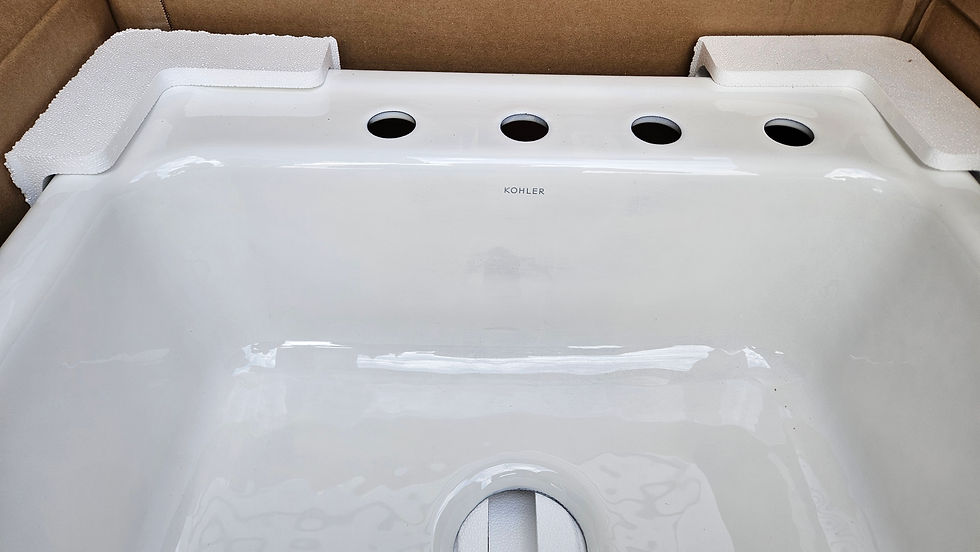 Thumbnail: Kohler Mayfield Enamaled Cast Iron 4 Hole Kitchen Sink Brand New (Open Box)