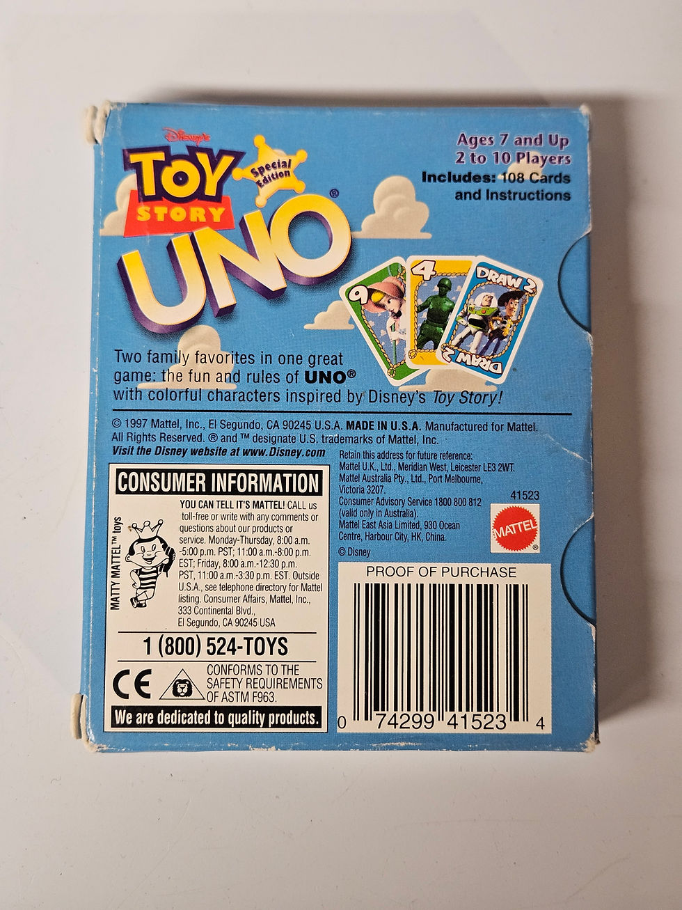 Thumbnail: Uno - Toy Story Special Edition 1997 - Mattel New in Box.