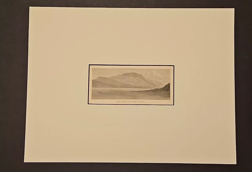 Thumbnail: 1872 Picturesque America Original Antique Print 12x16 Black Mountain Lake George
