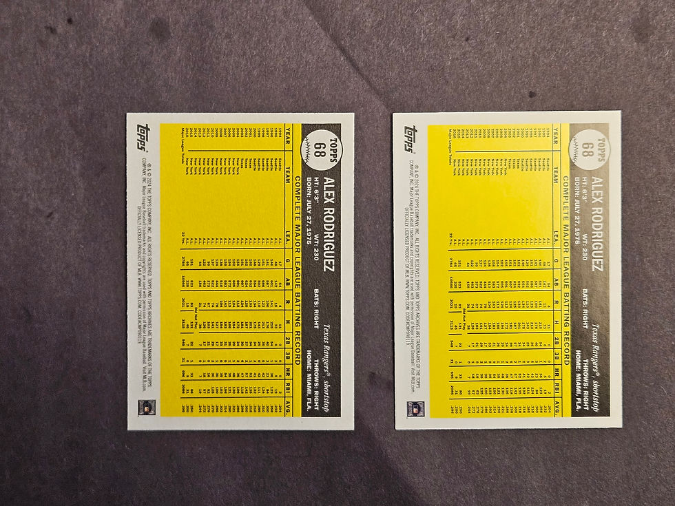 Thumbnail: Alex Rodriguez 2024 Topps Archives #68 Yellow Foilboard and Base Card