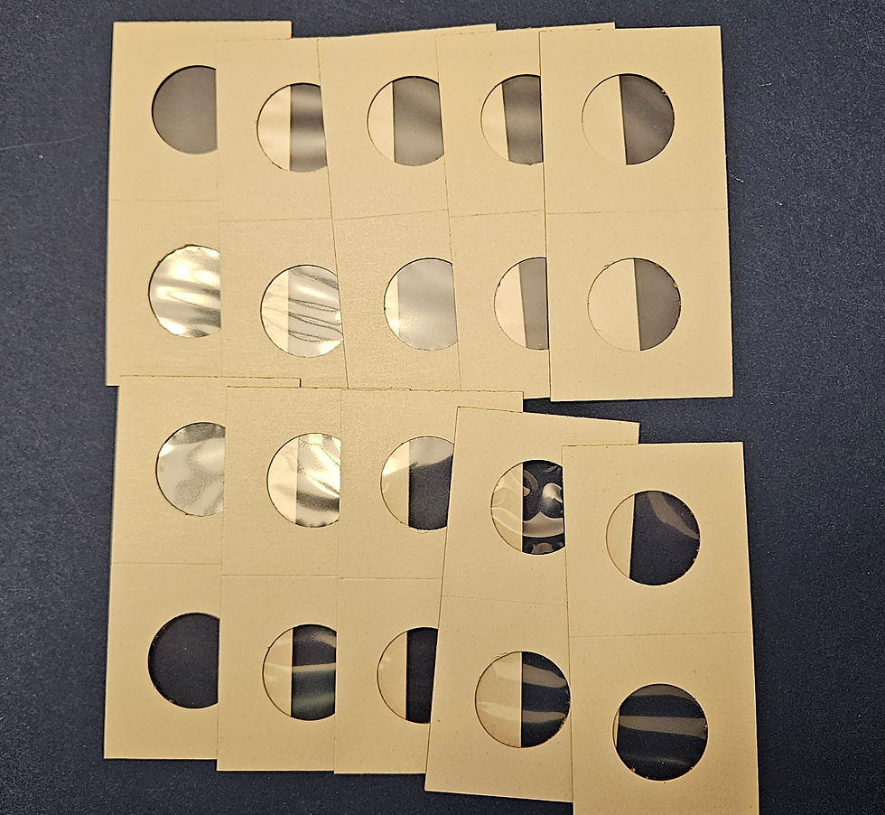 Thumbnail: Lot of 10 2x2 Staple Type Cardboard Coin Flips - Select Your Size
