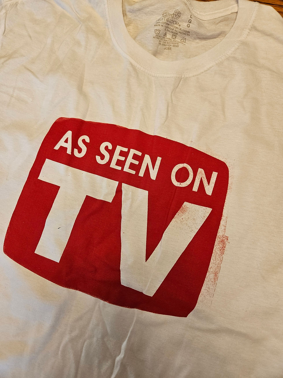 Thumbnail: L - T Shirt - Printing Error Size Large - White and  Red As Seen on TV