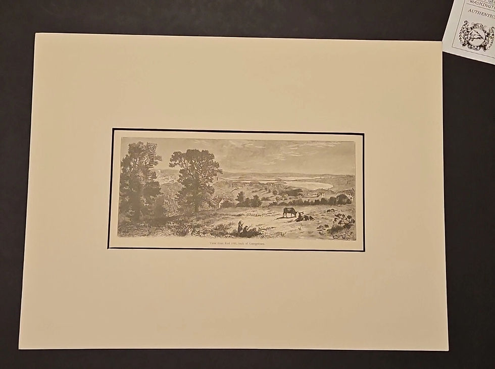 Thumbnail: 1872 Picturesque America Original Antique Print 12x16 View Red Hill Georgetown