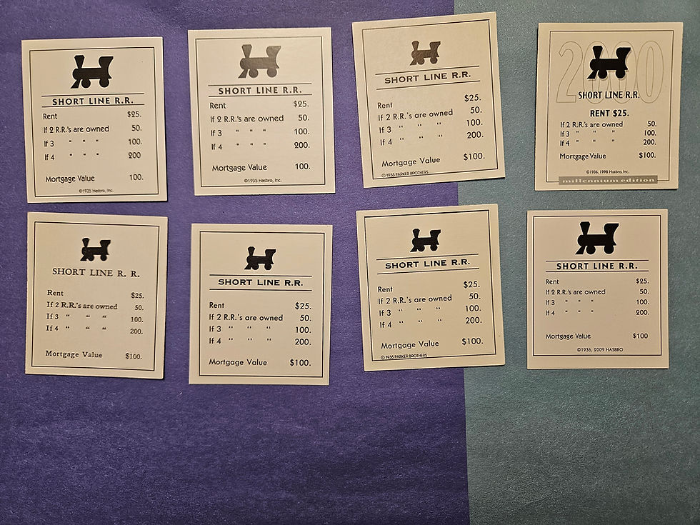 Thumbnail: M1: Monopoly Replacement Pieces - Title Cards Standard Size 1 (1935-2008)