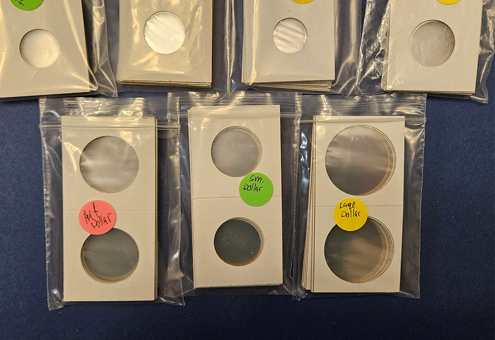 Thumbnail: Lot of 10 2x2 Staple Type Cardboard Coin Flips - Select Your Size