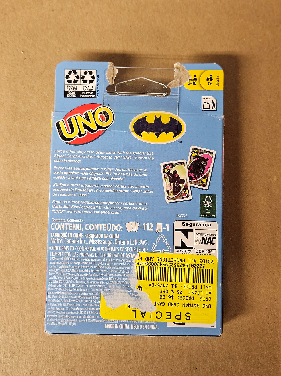 Thumbnail: Uno - Batman Card Game - Mattel New in Box.