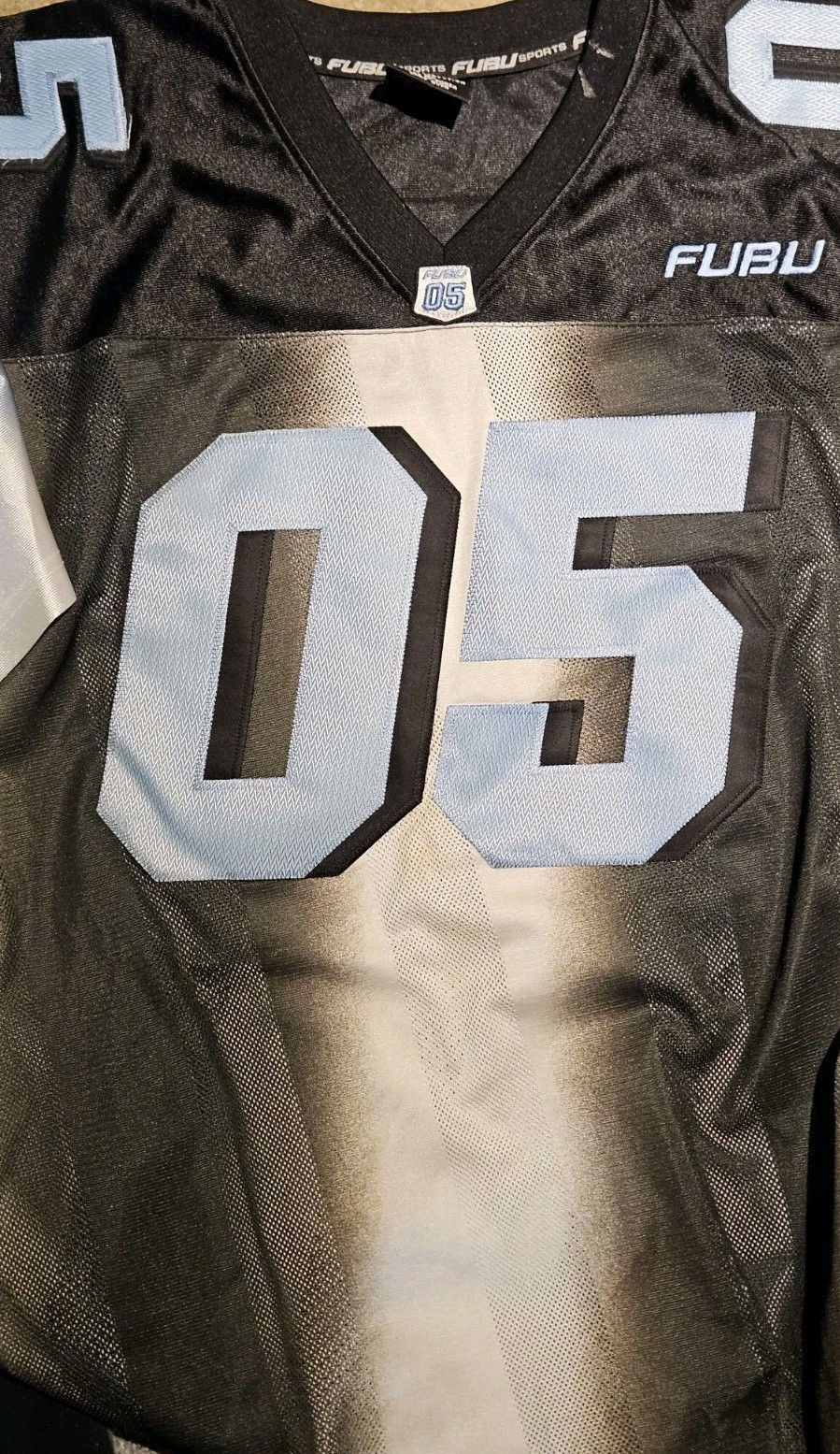 Thumbnail: Vintage Fubu Football Jersey, Fubu All Stars, Size XL, Stitched Black Blue