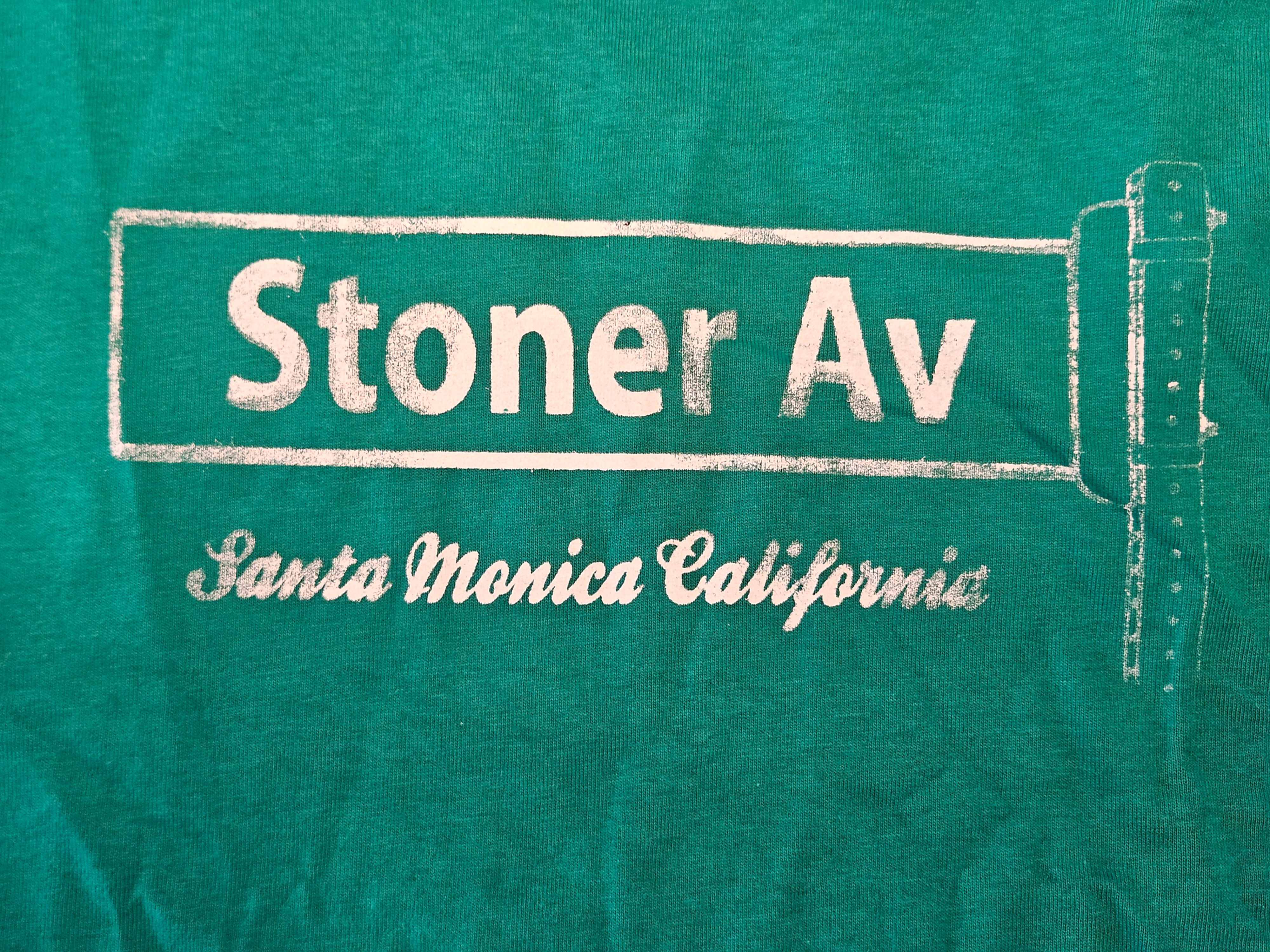 M - T Shirt - Stoner Ave - Santa Monica California Green M - New