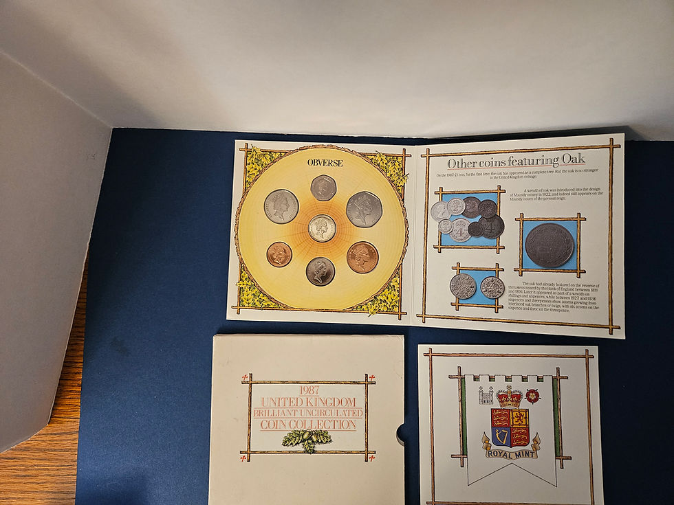 Thumbnail: 1987 United Kingdom Brilliant Uncirculated Coin Set 7 Coin Royal Mint Proof Set